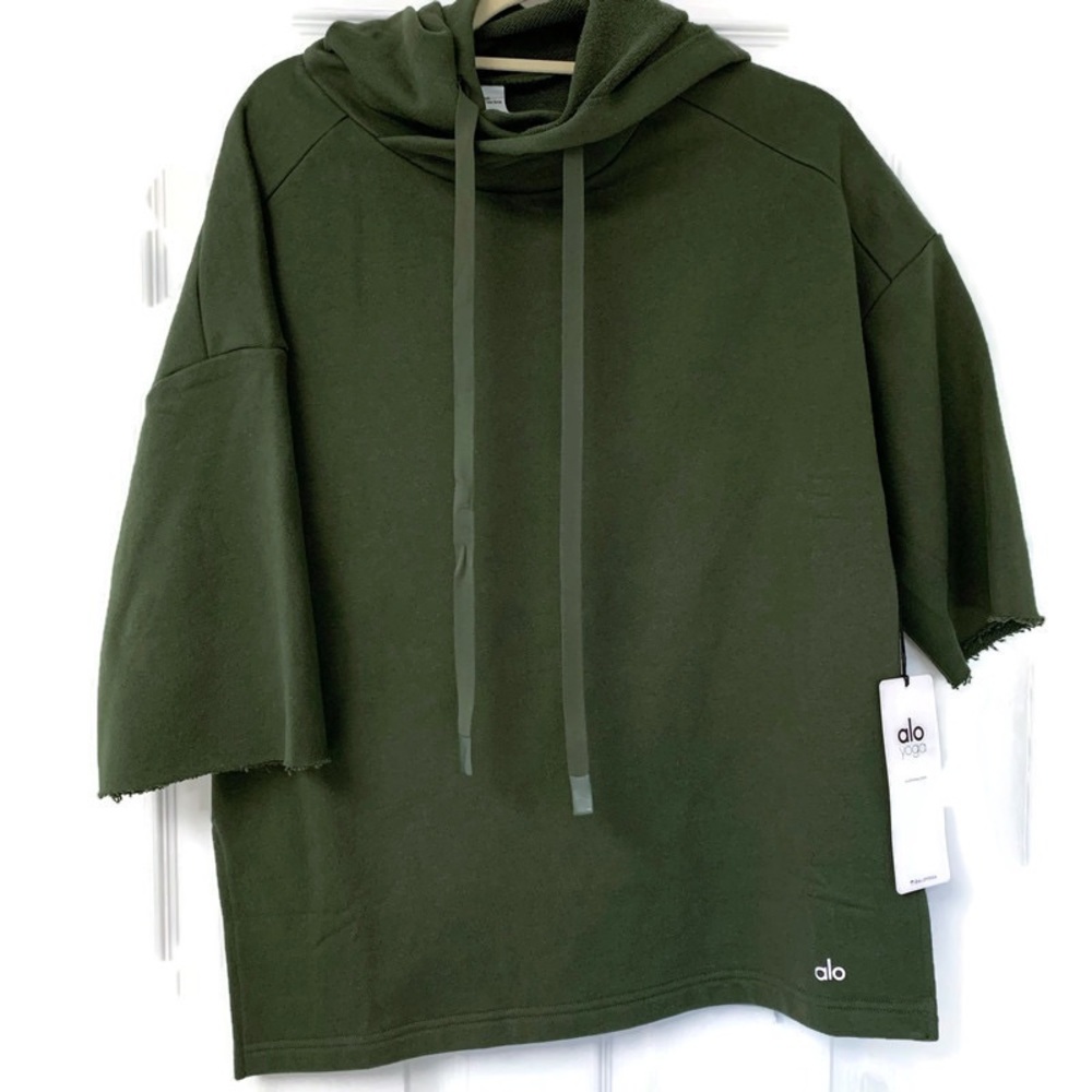 Alo Yoga Falls Short Sleeve Pullover Hoodie -Small